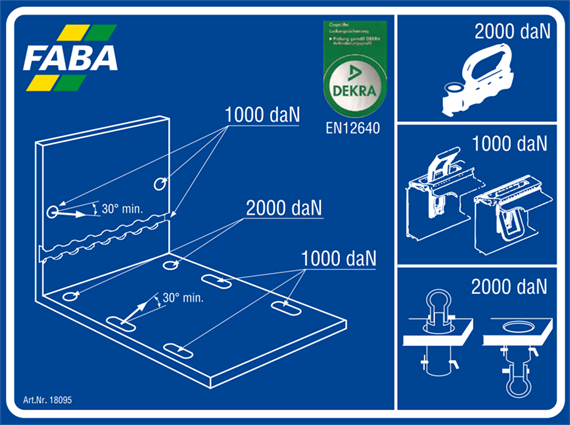 Kleber für Zurrpunkt Brücke ab 3.5 t bis 12 t